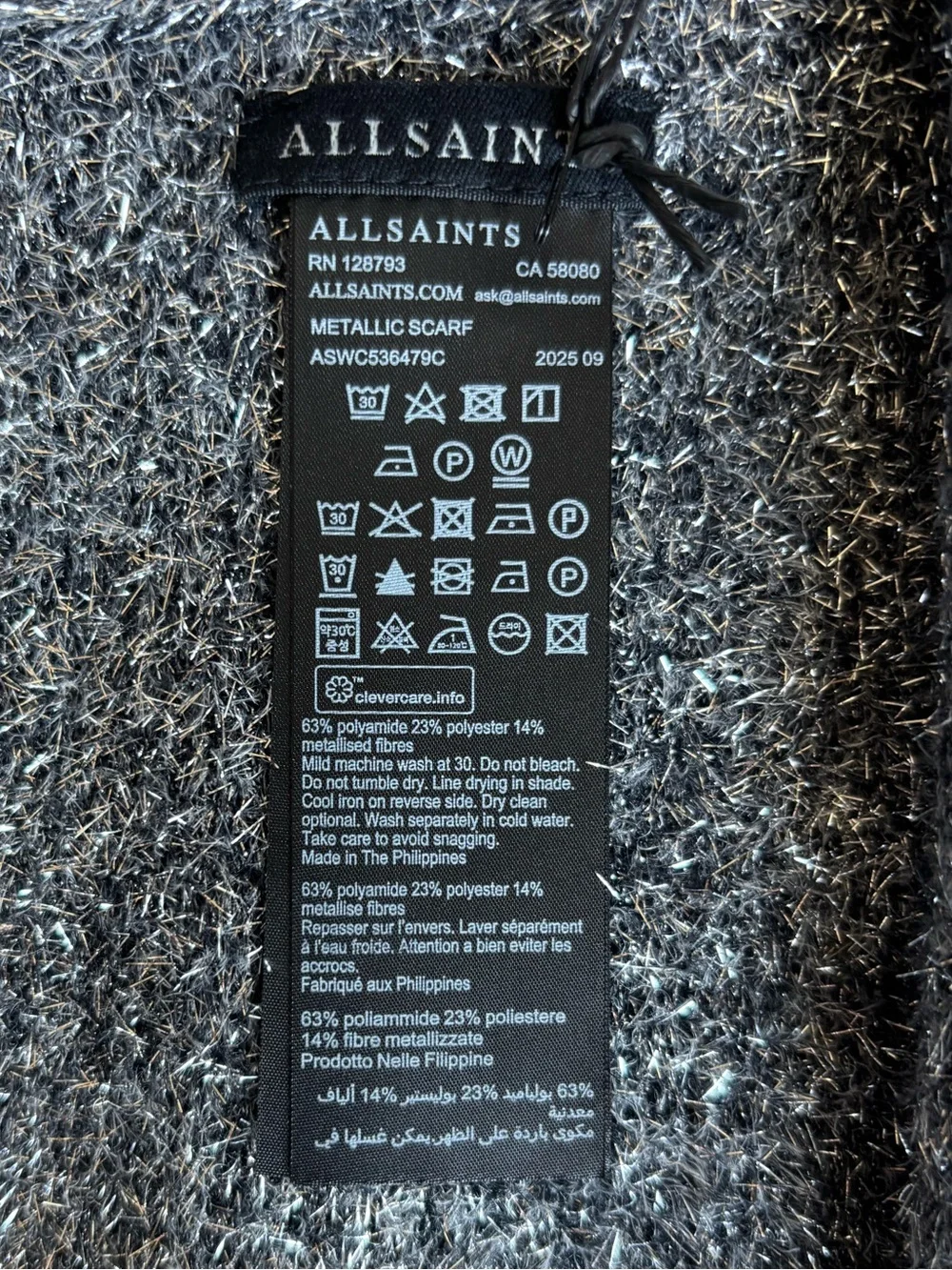 All Saints metallic flecks